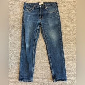Everlane Blue Denim Jeans Mid Rise Slim Straight Stretch Casual Minimalist
